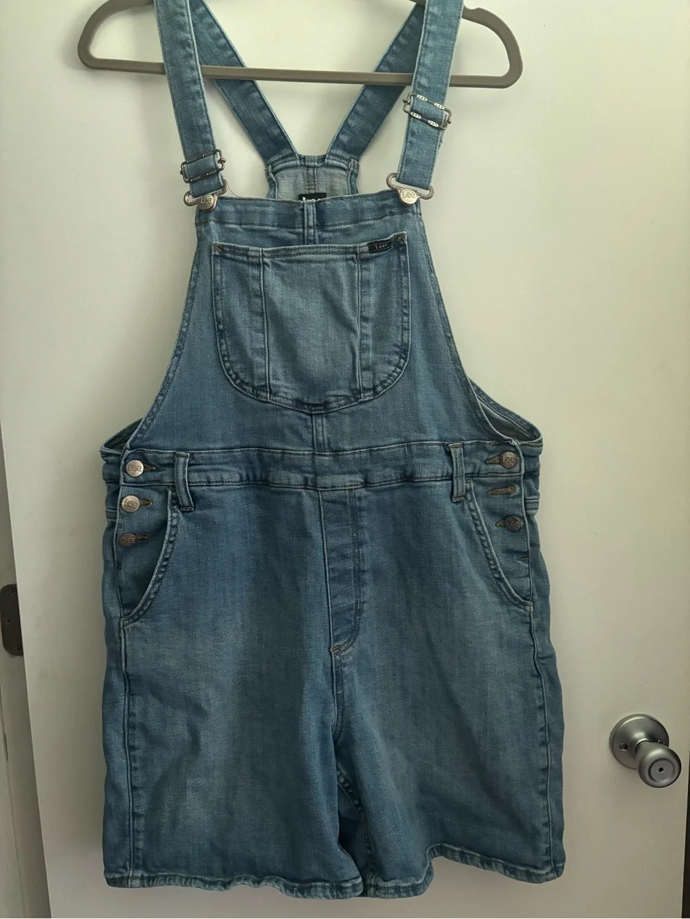 Lee Light Blue Denim Short Overalls